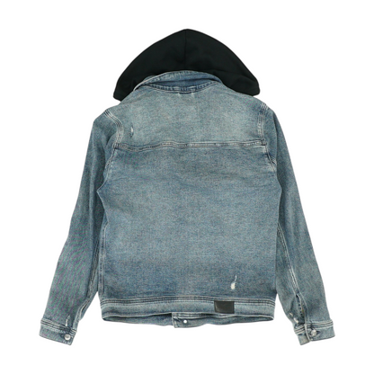 Blue Solid Denim Jacket