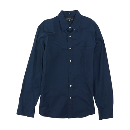 Navy Solid Long Sleeve Button Down