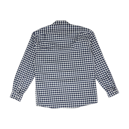 Navy Check Long Sleeve Button Down