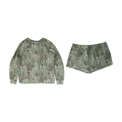 Green Print Pajama Set