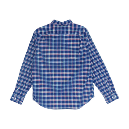 Navy Plaid Long Sleeve Button Down