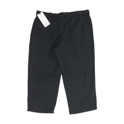 Black Solid Active Capris