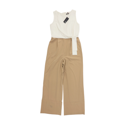White Color Block Jumpsuit