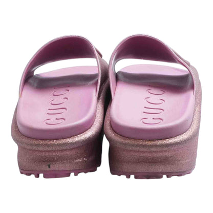 Interlocking G Slide in Pink Glitter, Gucci Love Parade Collection