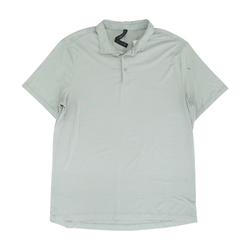 Gray Solid Short Sleeve Polo