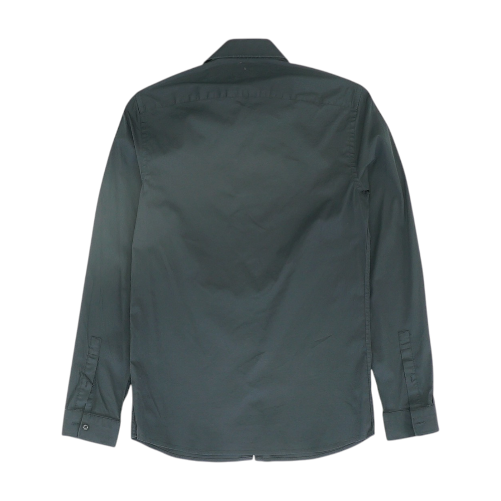 Black Solid Long Sleeve Button Down