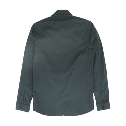 Black Solid Long Sleeve Button Down