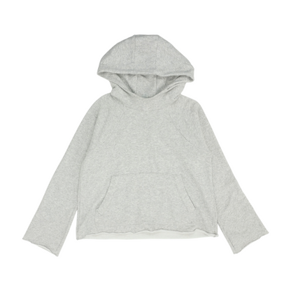 Gray Solid Hoodie Pullover