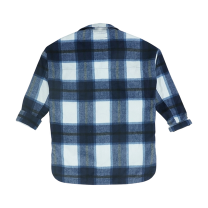 Navy Plaid Flannel Button Down