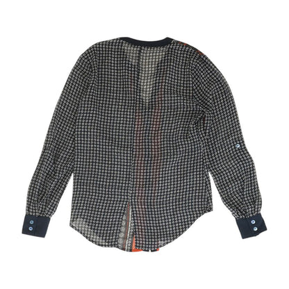 Multi Graphic Long Sleeve Blouse