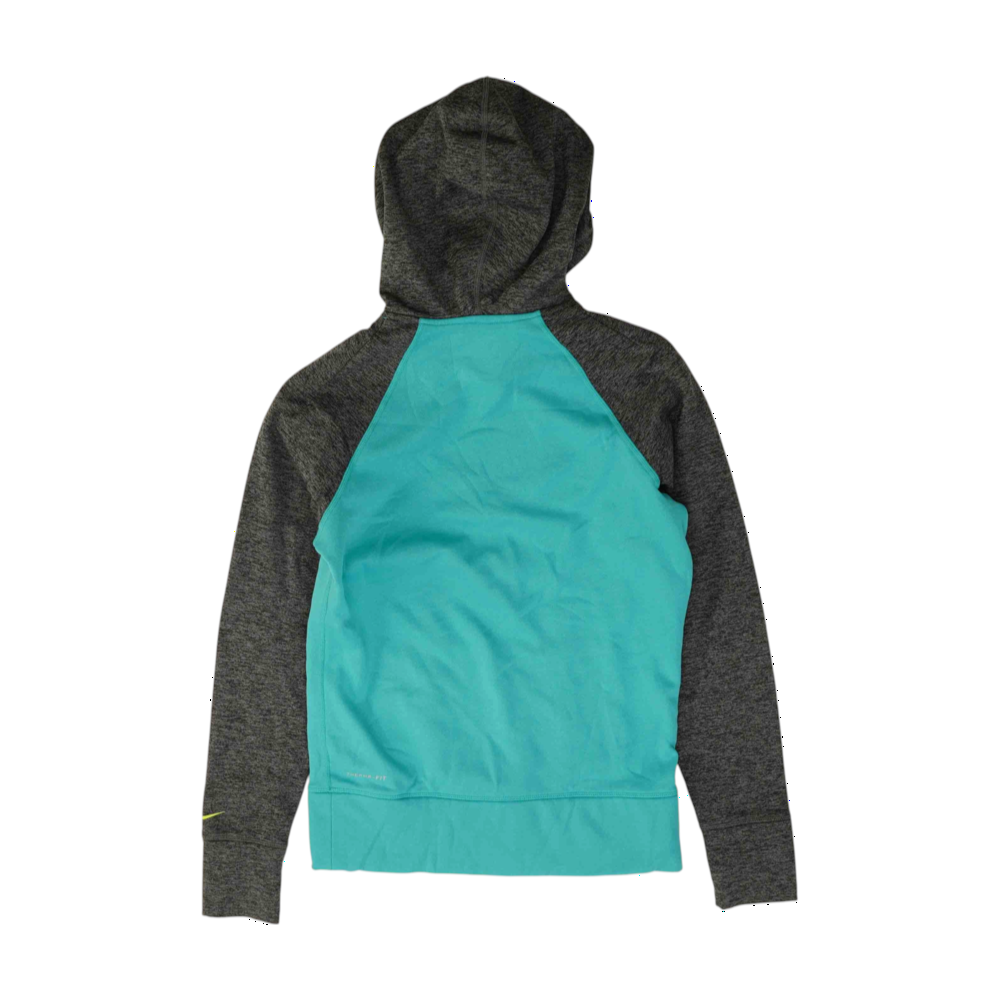 Turquoise Solid Hoodie Pullover
