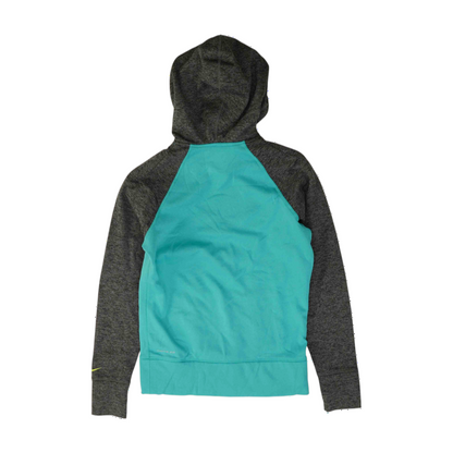 Turquoise Solid Hoodie Pullover