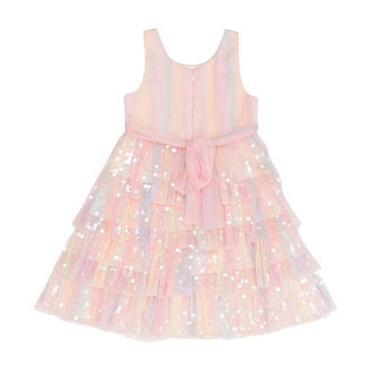 Pink Striped Formal Dress