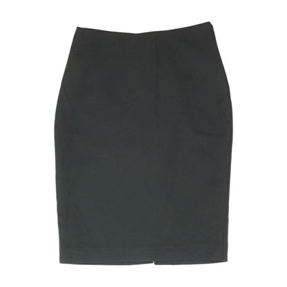 Black Solid Midi Skirt