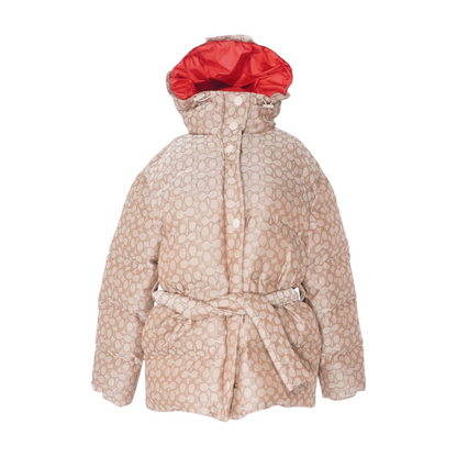 Tan Print Puffer Jacket