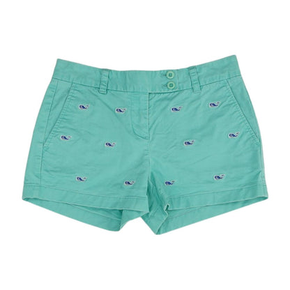 Green Embroidery Detail Chino Shorts