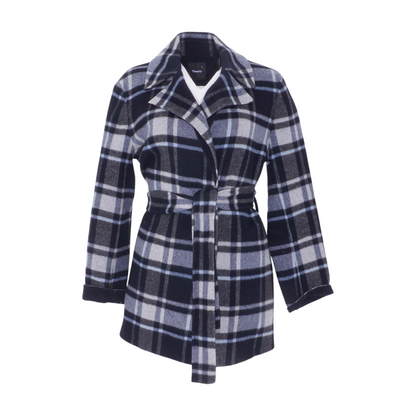 Navy Plaid Coat
