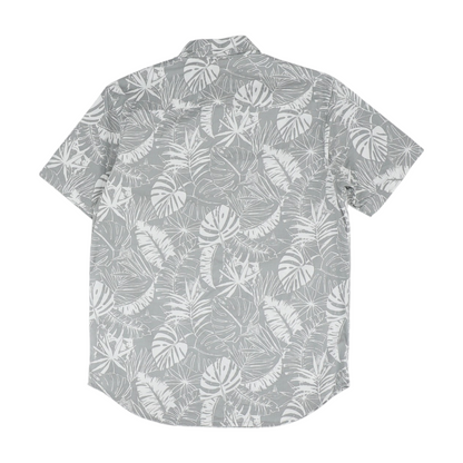 Gray Tropical Short Sleeve Button Down