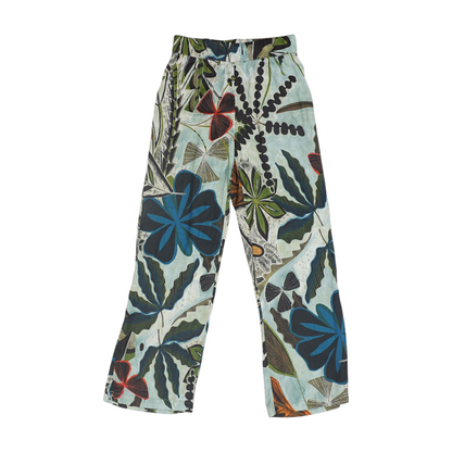 Green Print Relaxed Pants