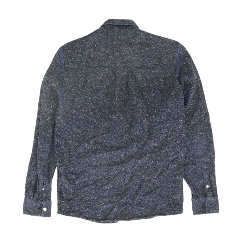 Navy Solid Flannel Button Down