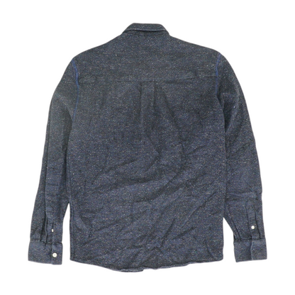 Navy Solid Flannel Button Down