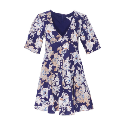 Navy Floral Mini Dress