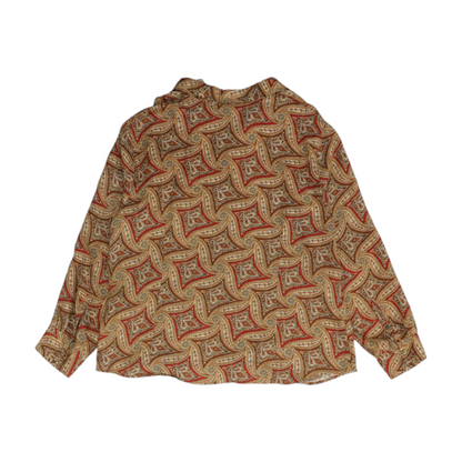 Brown Plus Graphic Button Down