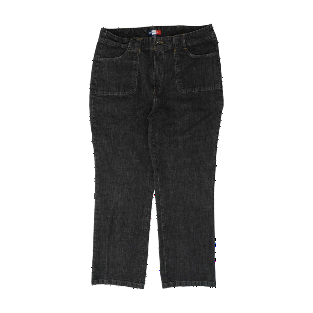 French Cuff Black Straight Jeans – Image 1