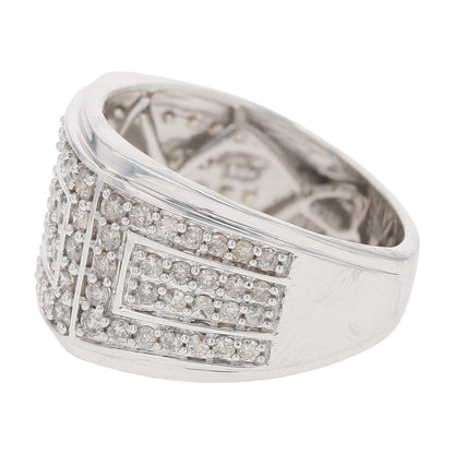 1 1/2 Ct 10K White Gold Gents Pave Diamond Band