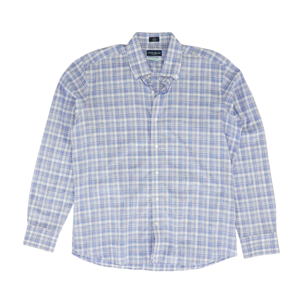 Blue Plaid Long Sleeve Button Down