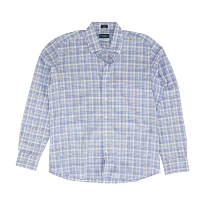 Blue Plaid Long Sleeve Button Down