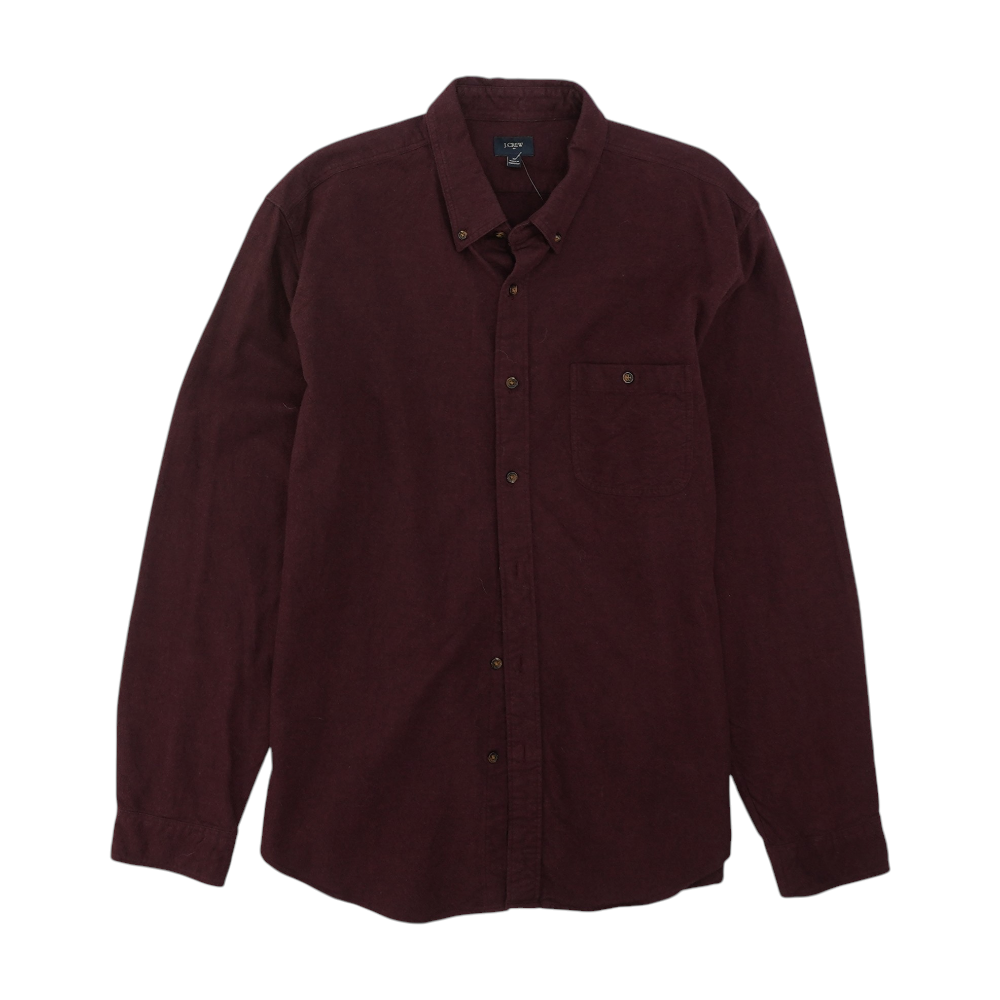 Burgundy Solid Flannel Button Down