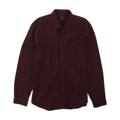 Burgundy Solid Flannel Button Down