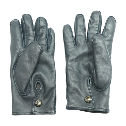 Navy Leather Gloves