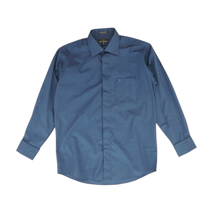 Navy Solid Long Sleeve Button Down