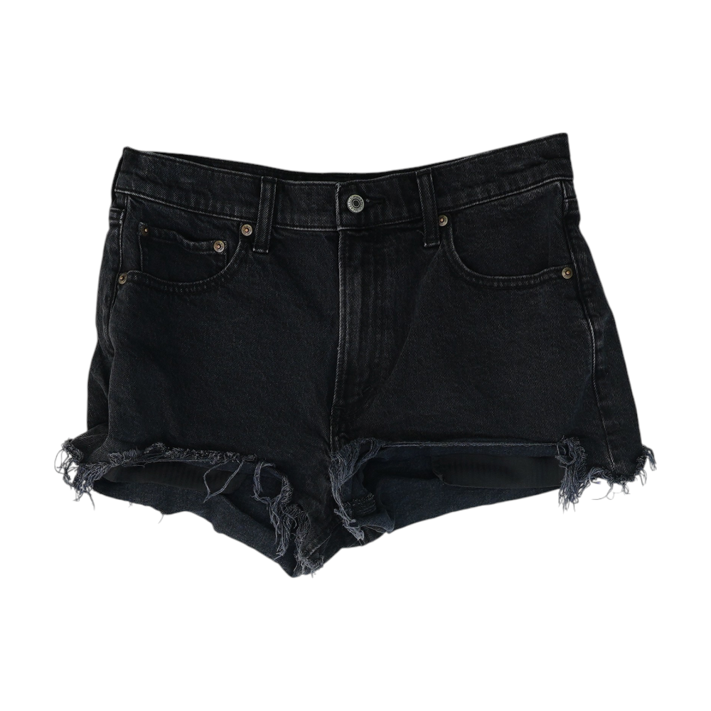 Abercrombie & Fitch Black Solid Denim Shorts – Image 1