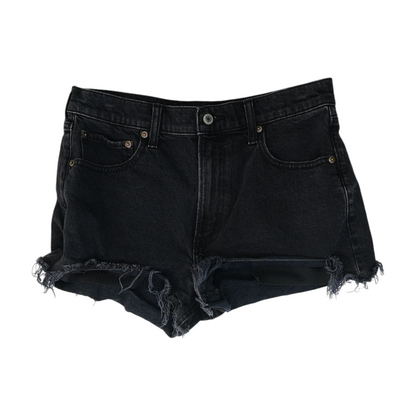 Abercrombie & Fitch Black Solid Denim Shorts – Image 1