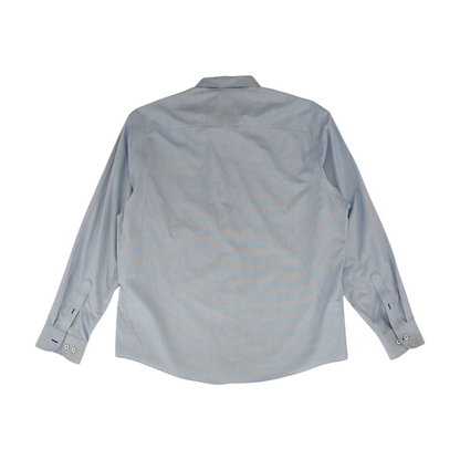 Blue Geometric Long Sleeve Button Down