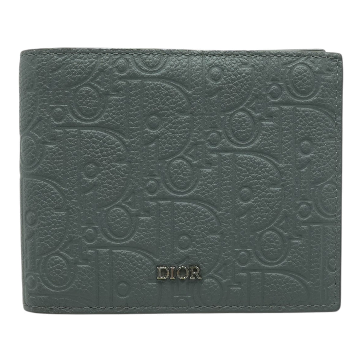 Deep Gray Dior Gravity Leather Bifold Wallet