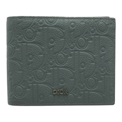 Deep Gray Dior Gravity Leather Bifold Wallet