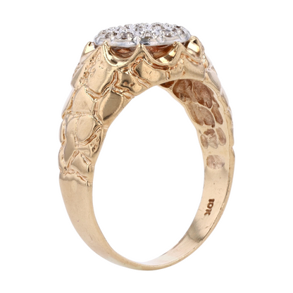 1/10 ctw 10K Two-Tone Gold Diamond Statement Ring