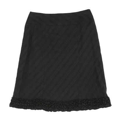 Black Striped Midi Skirt