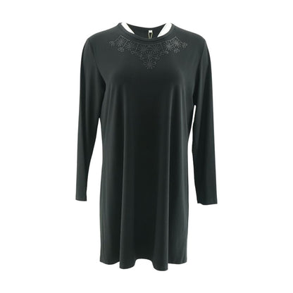 2pc Black Solid Midi Dress