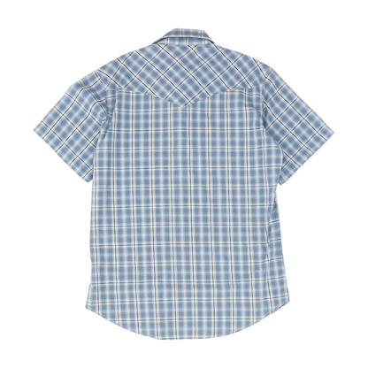 Blue Plaid Short Sleeve Button Down