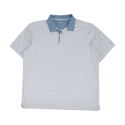 White Print Short Sleeve Polo