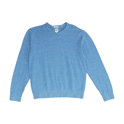 Blue Solid Pullover Sweater