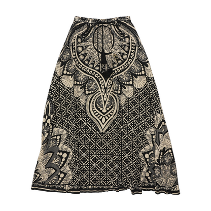 Black Abstract Maxi Skirt