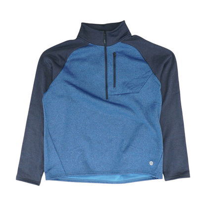 Blue Color Block 1/4 Zip Pullover