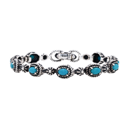 Sterling Silver Turquoise Tennis Bracelet