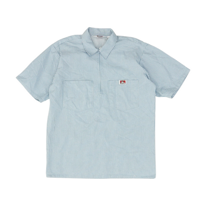 Blue Striped Short Sleeve Polo